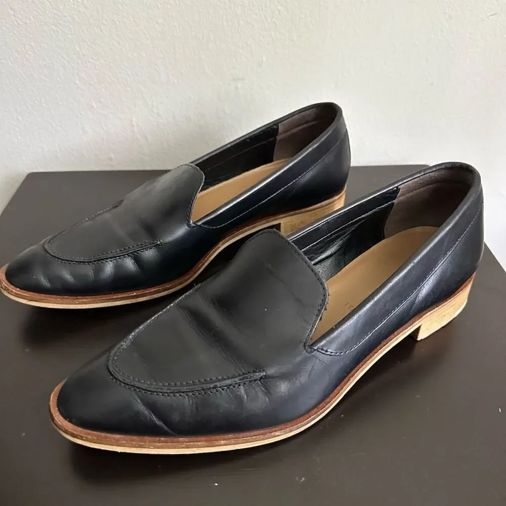 Everlane The‎ Modern Loafer Black Leather Made in Italy size 9